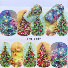 Load image into Gallery viewer, 1pcs Christmas Theme Xmas Santa Snowman Designs for Nail Art DIY Craft Wraps Water Transfer Sticker New Year Nail Decal Gift