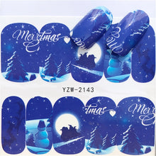 Load image into Gallery viewer, 1pcs Christmas Theme Xmas Santa Snowman Designs for Nail Art DIY Craft Wraps Water Transfer Sticker New Year Nail Decal Gift