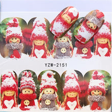 Load image into Gallery viewer, 1pcs Christmas Theme Xmas Santa Snowman Designs for Nail Art DIY Craft Wraps Water Transfer Sticker New Year Nail Decal Gift