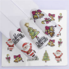 Load image into Gallery viewer, 1pcs Christmas Theme Xmas Santa Snowman Designs for Nail Art DIY Craft Wraps Water Transfer Sticker New Year Nail Decal Gift