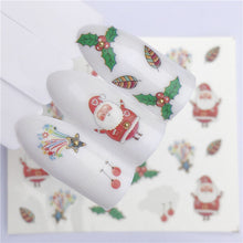 Load image into Gallery viewer, 1pcs Christmas Theme Xmas Santa Snowman Designs for Nail Art DIY Craft Wraps Water Transfer Sticker New Year Nail Decal Gift
