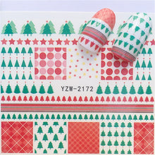 Load image into Gallery viewer, 1pcs Christmas Theme Xmas Santa Snowman Designs for Nail Art DIY Craft Wraps Water Transfer Sticker New Year Nail Decal Gift