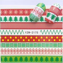 Load image into Gallery viewer, 1pcs Christmas Theme Xmas Santa Snowman Designs for Nail Art DIY Craft Wraps Water Transfer Sticker New Year Nail Decal Gift
