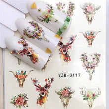 Load image into Gallery viewer, 1pcs Christmas Theme Xmas Santa Snowman Designs for Nail Art DIY Craft Wraps Water Transfer Sticker New Year Nail Decal Gift